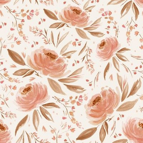 Florence, floral, peach, Autumn, fall, flowers, roses