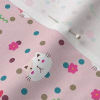 Cotton candy cat floral