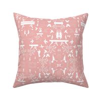 Mothers and children, family pink damask