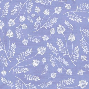 Stamped Flowers On Blue