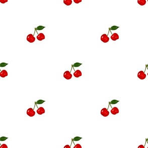 Cherries simple on white 