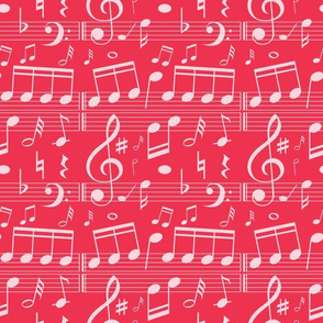 Bigger Scale - Music Notes - Watermelon Pink