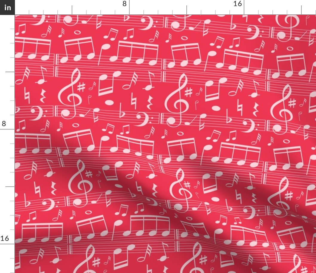 Bigger Scale - Music Notes - Watermelon Pink