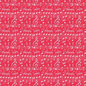 Smaller Scale - Music Notes - Watermelon Pink