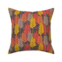 Midcentury Wild Grass - Brown Orange Yellow