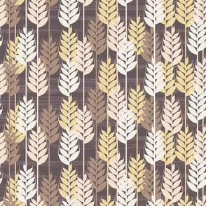 Midcentury Wild Grass - Brown Tan Cream