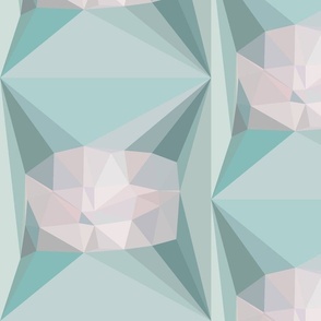 light blue faceted columns