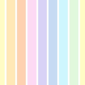 Pastel rainbow and white stripes - vertical (extra large)