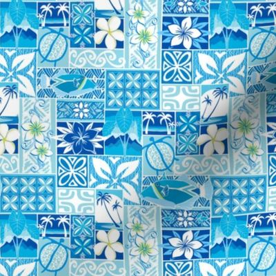 New Hawaiian Motif - blue small