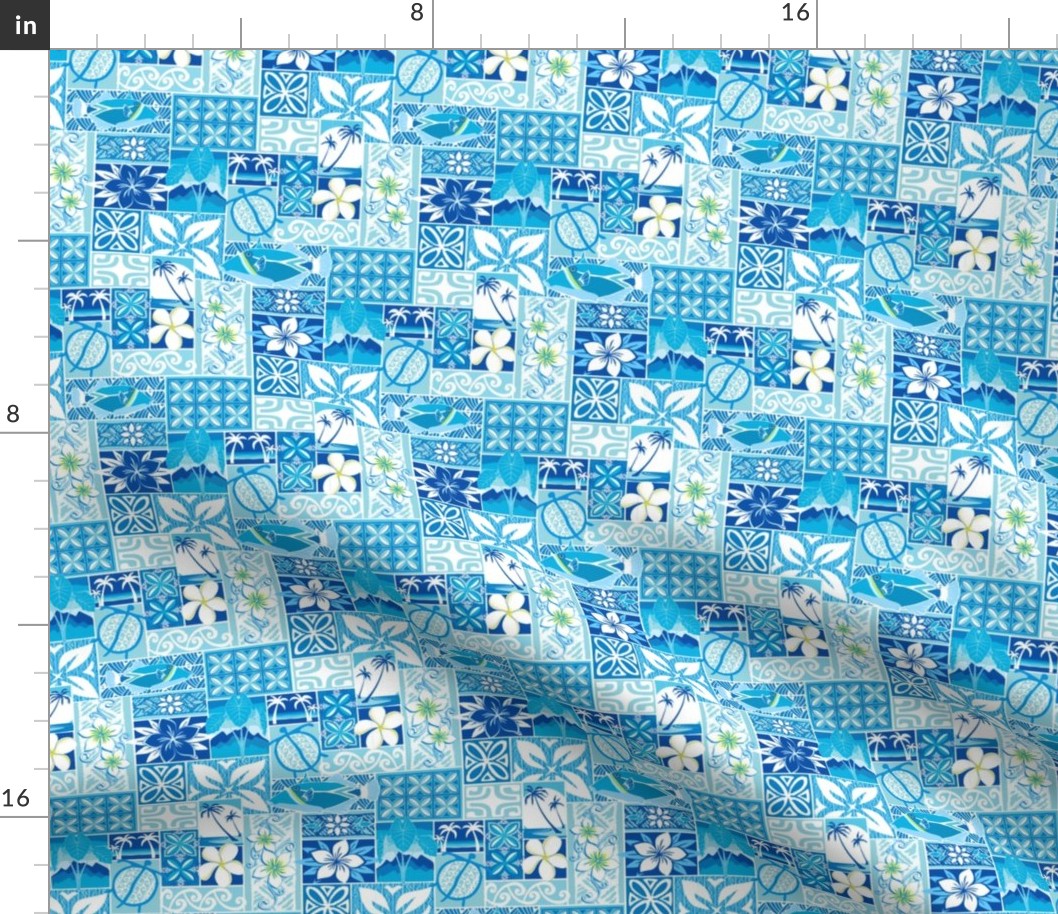 New Hawaiian Motif - blue small