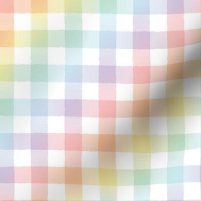 Pastel Rainbow Gradient Gingham - Medium Scale