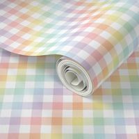 Pastel Rainbow Gradient Gingham - Medium Scale