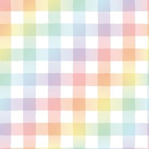 Pastel Rainbow Gradient Gingham - Medium Scale
