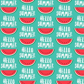 Hello Summer - watermelon - teal - LAD21
