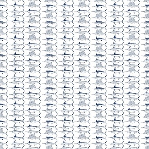 Royal Billfish Slam (Small) - Simple navy on white background