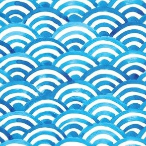 blue watercolor waves