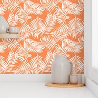 palm leaves on orange