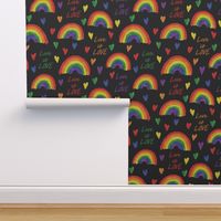 Pride rainbow love is love - black