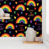 Pride rainbow love is love - black