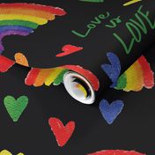 Pride rainbow love is love - black