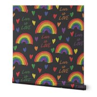 Pride rainbow love is love - black