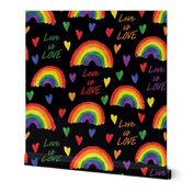 Pride rainbow love is love - black