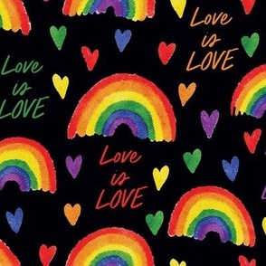 Pride rainbow love is love - black
