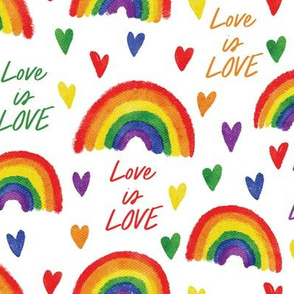 Pride rainbow love is love - white