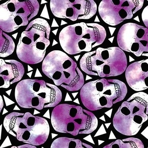 skulls with triangles purple