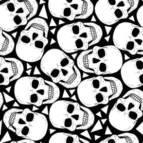 skulls with triangles black and white