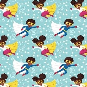 African American superhero boys girls smaller scale