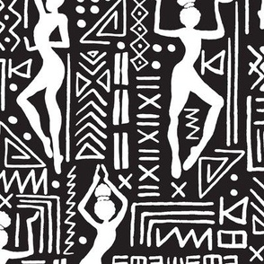 African American tribal pattern black and white