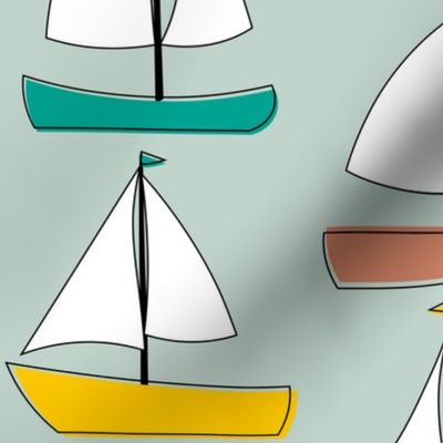 Sailboats - Teal