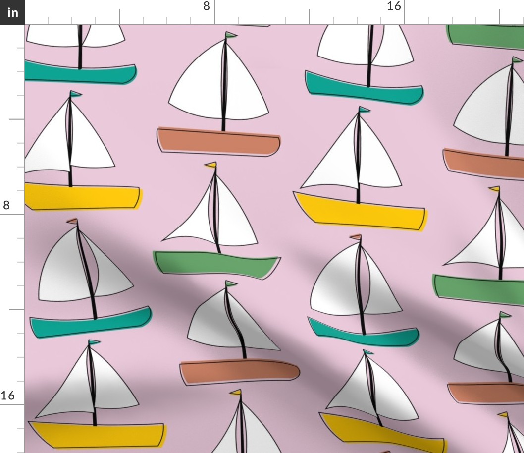 Sailboats - Pink