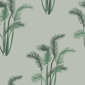 palm damask - green - large