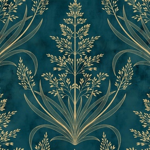 Golden grass teal / large scale