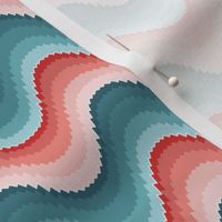 Bargello waves pink blue small