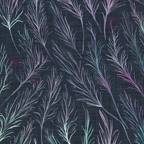 Wild and Wispy Grass - in purple, gray and teal
