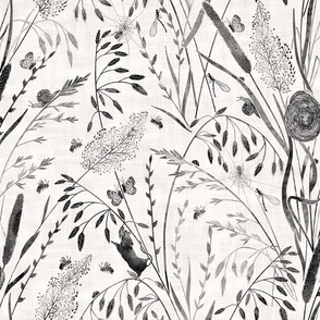 Wild Grasses and its Habitants Black and white medium scale 