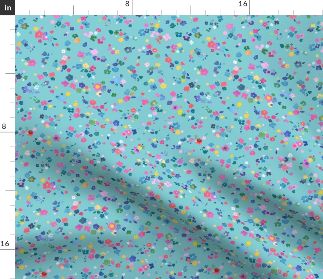 Ditsy floral - Baby ditsy floral - Baby blue - Small ditsy floral