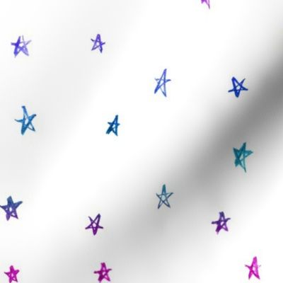 multi colored dreamy scribble stars 