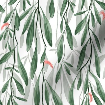 Willow Wisp | Small | Green + Coral Pink