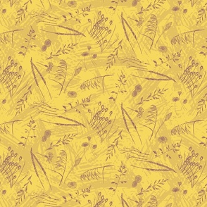 Tumbling grasses - Golden Yellow and Plum