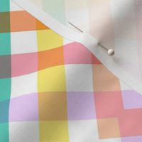 Gingham fabric Diagonal Spring Picnic Multicolor Rainbow Medium 