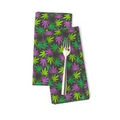 ★ SPINNING WEED ★ Green + Purple on Dark Gray - Small Scale/ Collection : Cannabis Factory 1 – Marijuana, Ganja, Pot, Hemp and other weeds prints