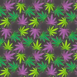 ★ SPINNING WEED ★ Green + Purple on Dark Gray - Small Scale/ Collection : Cannabis Factory 1 – Marijuana, Ganja, Pot, Hemp and other weeds prints