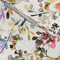 Wild grasses Watercolor floral Whimsical Nature Medium