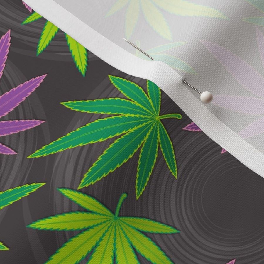 ★ SPINNING WEED ★ Green + Purple on Dark Gray - Large Scale/ Collection : Cannabis Factory 1 – Marijuana, Ganja, Pot, Hemp and other weeds prints