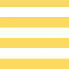 Large Pineapple Yellow Awning Stripe Pattern Horizontal in White