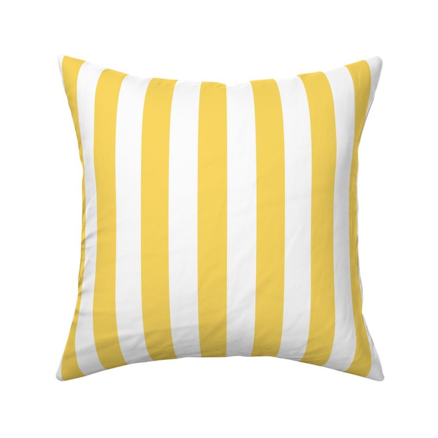 Large Pineapple Yellow Awning Stripe Pattern Vertical in White